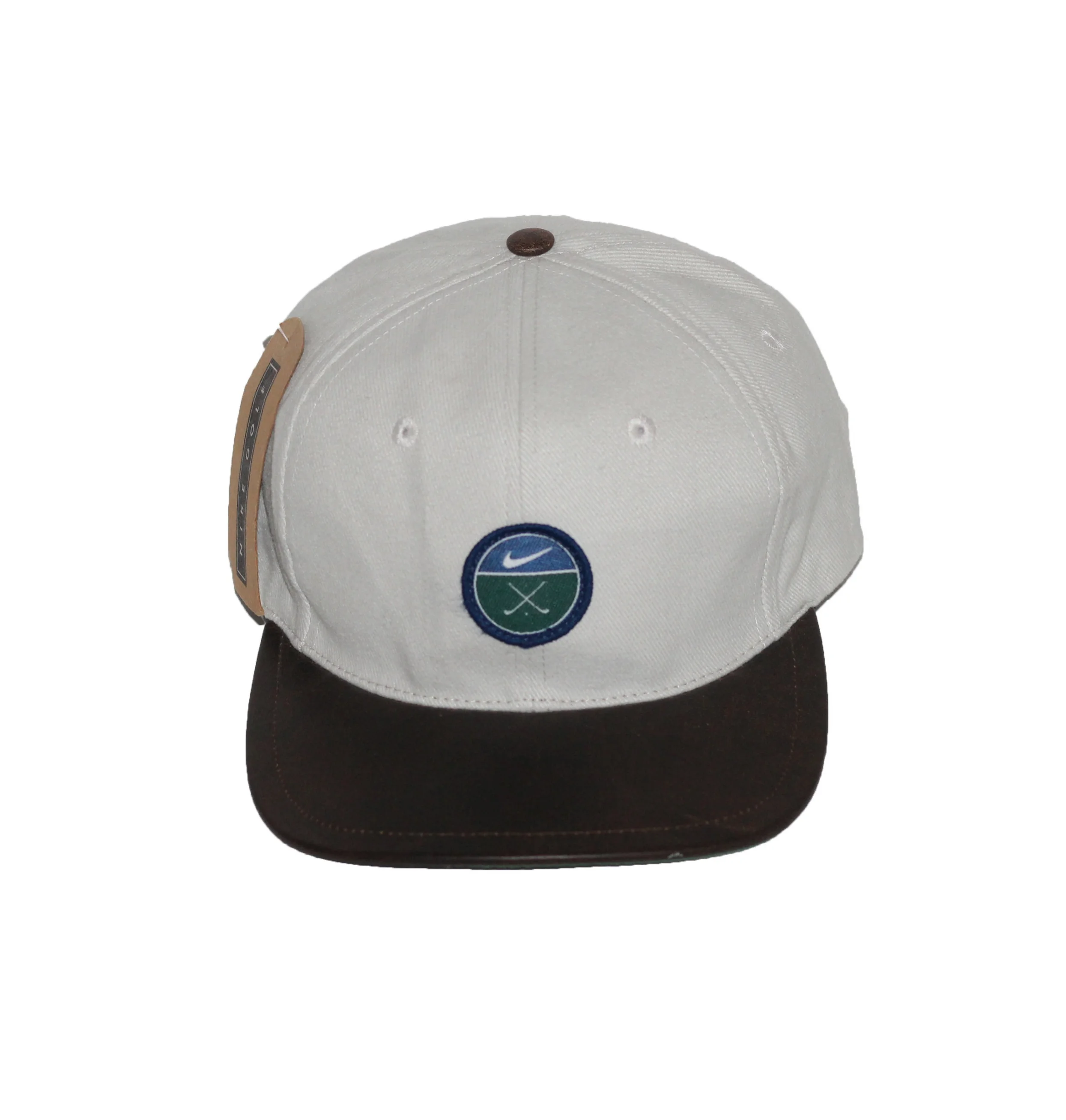 Vintage Nike Golf Leather Brim Strap Back Hat NWT — RootsBK